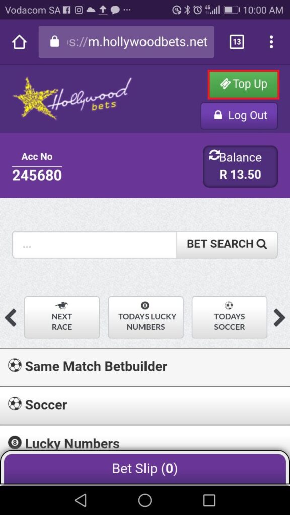 HollywoodBets Mobile